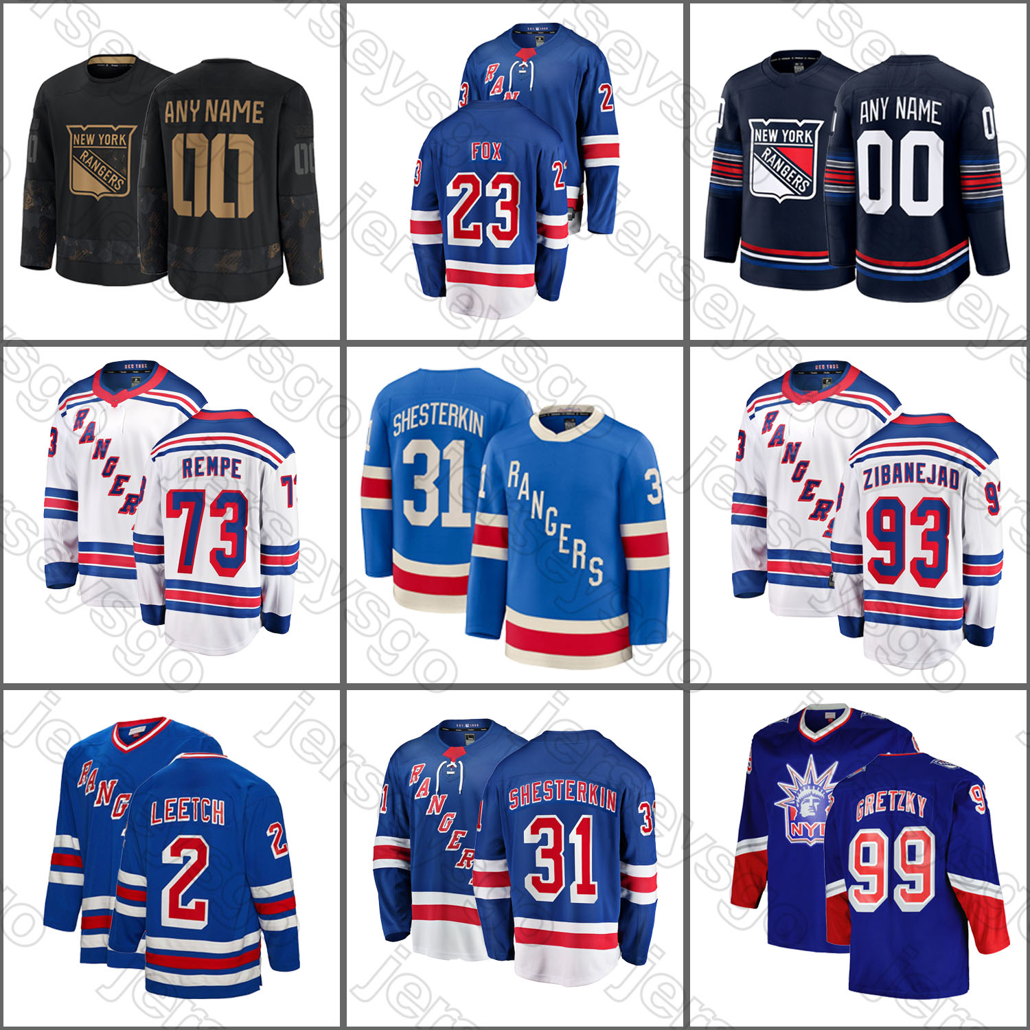 Mika Zibanejad hockey jersey Ranger Igor Shesterkin Adam Fox Matt Rempe J.T. Mille Juuso Parssinen Jonathan Quick Braden Schneider Conor Sheary jerseys