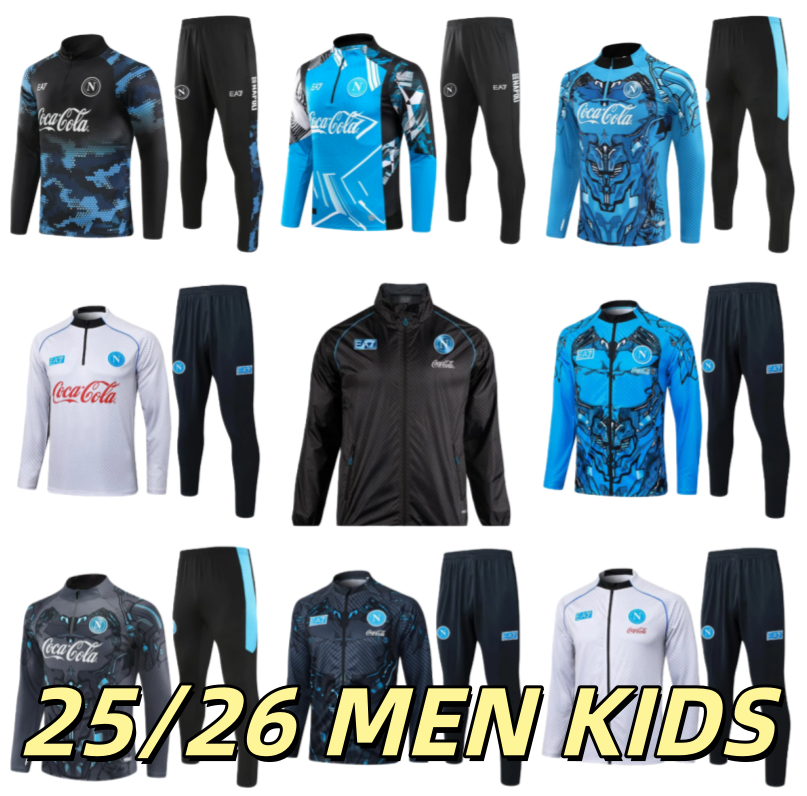 2025 2026 Napoli Football tracksuit Pre Match jacket 25 26 SSC Naples AE7 D10S Hommes training suit wear Formation tuta Chandal survetement football jackets