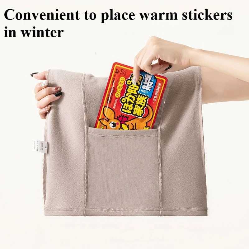 Winter Woman Thermal Underwear Winter Pockets Thermo Lingerie Warm Top Plus Size Wear Thermo Vest Undershirt No Chest CushionT251020