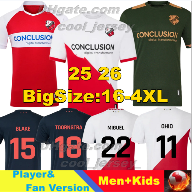 4XL 2025 FC Utrecht Soccer Jerseys MIGUEL 25 2026 CATHLINE HALLER Thailand Quality MIN BLAKE AARONSON Football Shirts DESCOTTE JENSEN Men Kids Kits Socks Sets