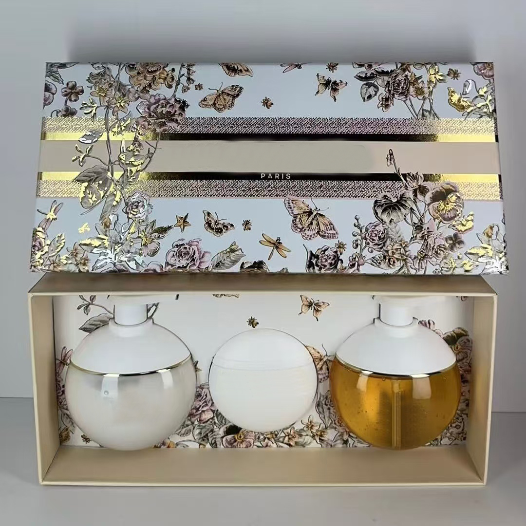 3pcs/set 200ml Top Brand Shower Gel And Body Milk Lightening Body Care Brighten Lotion Deep Cleaning Skin Moisturizing Body Wash 50ml Hand Nail Decollete Cream