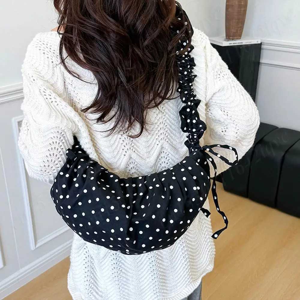 Polka Dot Tote Handbag Dumpling Bag Outdoor Travel Large Capacity Shoulder Crossbody Bags Chic Crescent Bag Daily Underarm PouchT251020