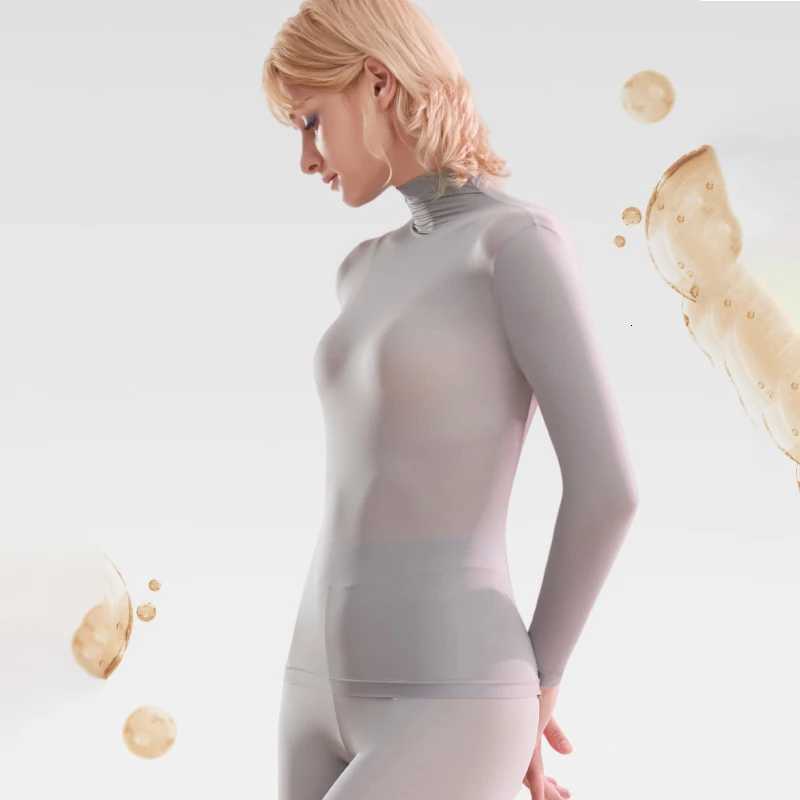 Ultra High Quality High Neck And Beautiful Skin Tone Womens Thermal Underwear Set Comfortable And Warm UnderwearT251020