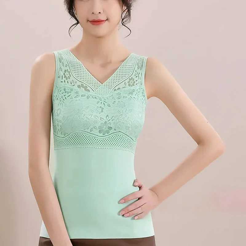 Womens Thermal Underwear Warm Vest Stretch Singlet Inner Wear With Bra Padded Lace Undershirt Warmer Tops Thermo Lingerie WomenT251020