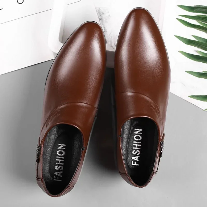 Leather Casual Social Shoe for Men Official Dress Shoes Man Business Gentleman Style Clearance Low Price Suit Office 251013