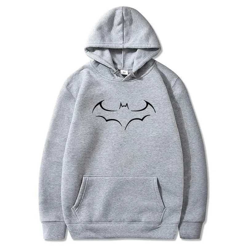 Autumn and Winter Mens Bat Printed Hoodie Versatile Loose Fashion Casual Top Mens Warm Hoodie W251020