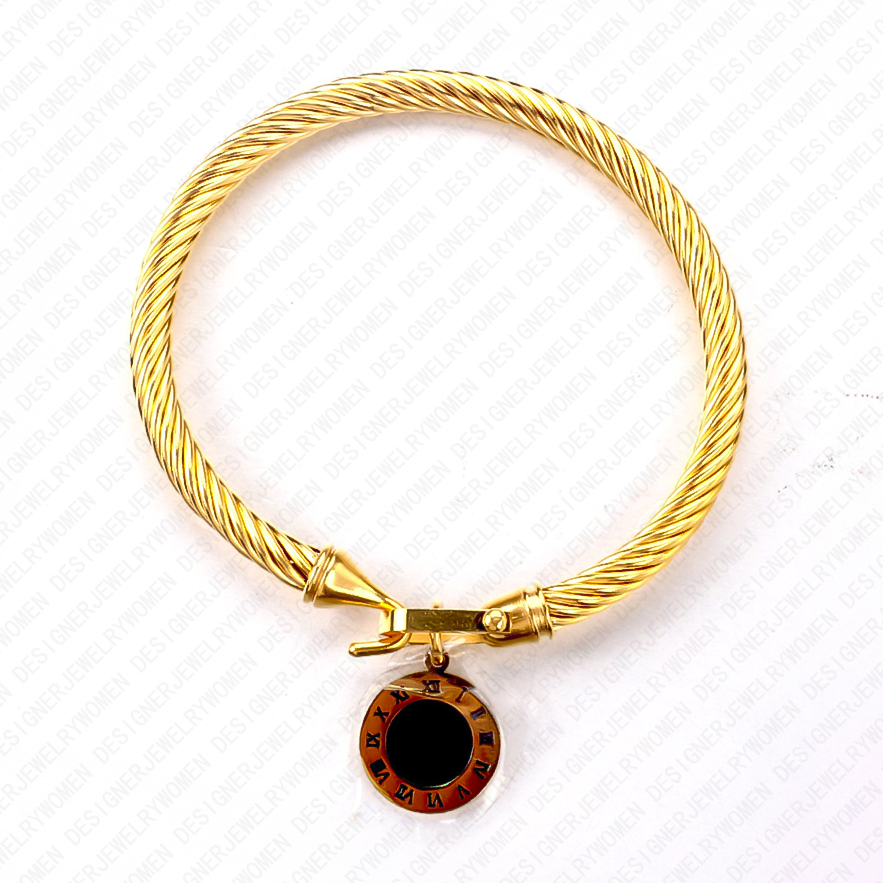 Designer Bracelet Bracelet Women Stainless Steel Horseshoe Clasp Bracelets Roman Numeral Bangle Pendant Bangles Luxury Jewlery Designer for Women Eleg