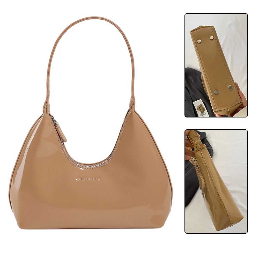 Women Patent Leather Tote Bag Versatile Fashion Shoulder Bag Casual Satchel Hobo Bag Underarm Bag Girl Shopper PurseT251020
