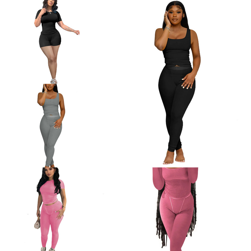 Skimss Designer Tracksuits Women 2 Piece Set New Fashion Short Sleeve & Shorts Sportswear In Solid Colors D7e