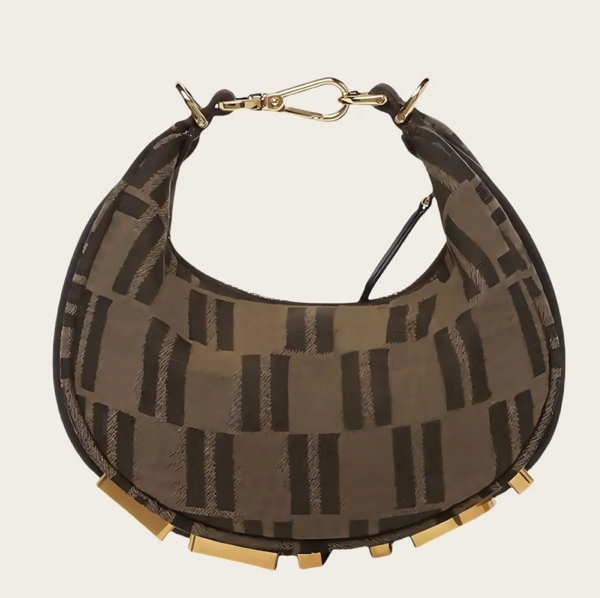 FF armpit mini half moon handbag Leather tote women men Designer purse Vintage loop crossbody Clutch cleo bags Evening crescent Shoulder bag