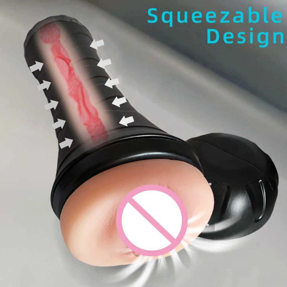 1pc Extra Long Soft Realistic Vagina Masturbation Cup for Men Safe Fidget Toys Orgasm Male Masturbator Sex Toy Adult Goods W251020