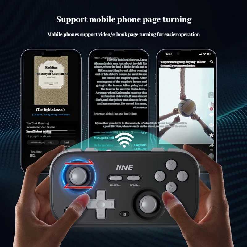 Iine Retro Mini Game Controller Card Hall Joystick Portable Page Flip Streaming Simulator Switch2 Android Ios Pc Car Ns Gamepad J251120