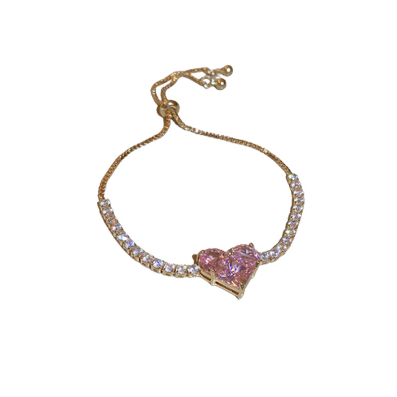 Light Zircon Heart Adjustable Korean Fashion Design Sense Bracelet for Classmates and Best Friends Versatile Jewelry - view 5