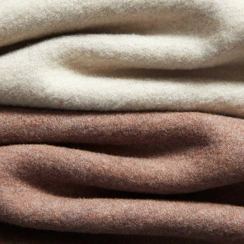 Wool Silk Half Turtleneck Thermal Underwear Sets Womens Winter Long Sleeve Shirts High Waist Pants Long Johns Set NightdressT251020