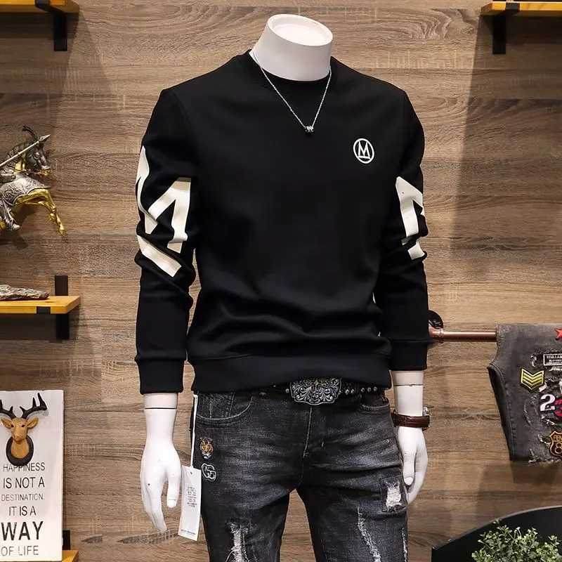 Fashion ONeck Spliced Casual Printed Letter Sweatshirts Mens Clothing 2025 Spring New Loose Allmatch Tops Korean Sweatshirts W251020