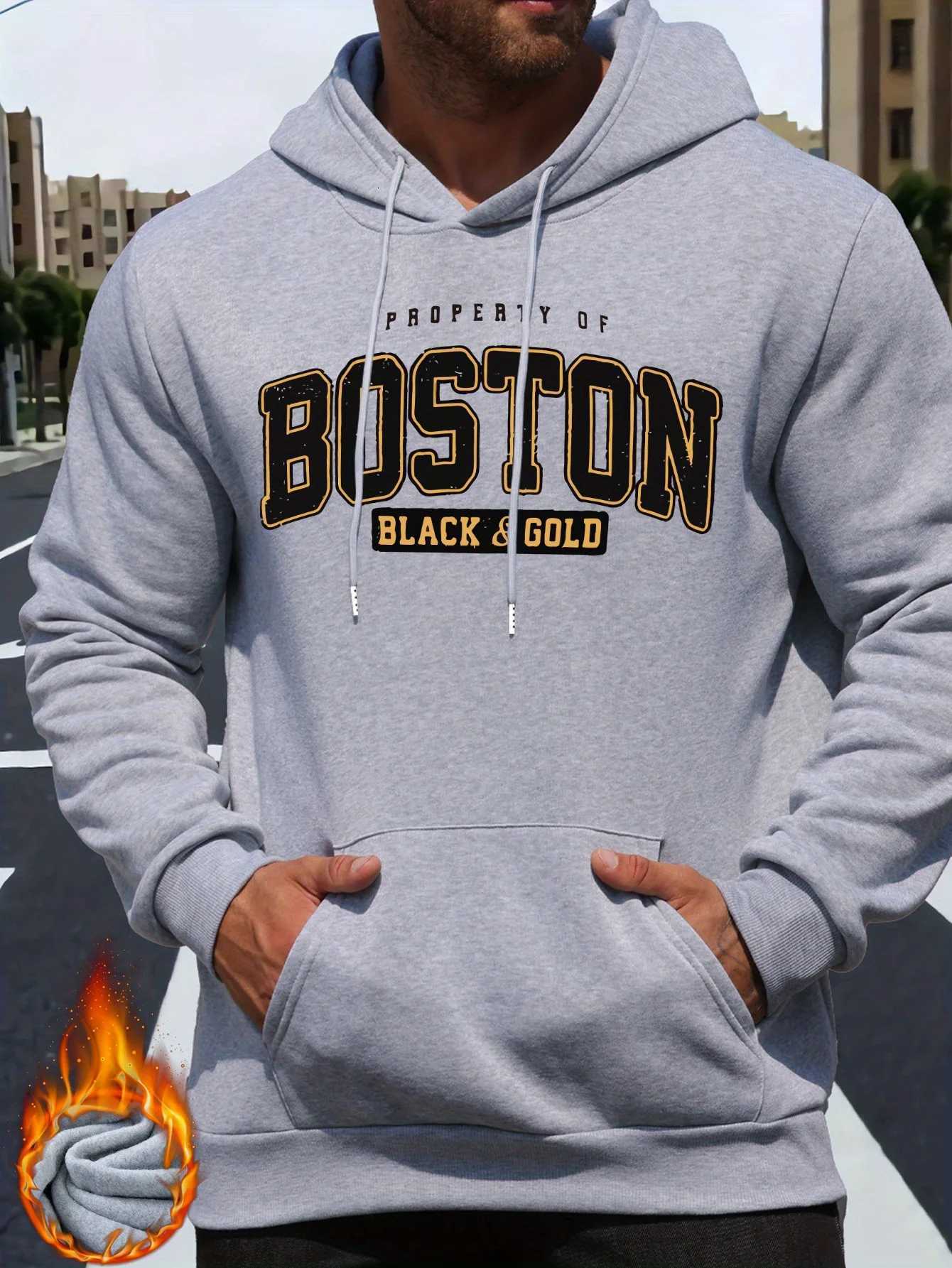 AutumnWinter Boston Hoodie Design Mens Street Style Sportswear Autumn Casual Hoodie Fashion Round Neck Hoodie W251020