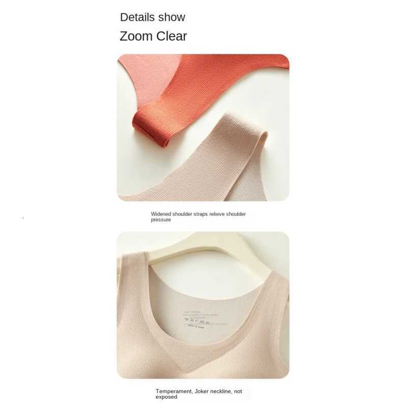 Thermal Vest for Women with Padded Chest Thickened FleeceLined Autumn and Winter BraFree Inner Wear Tank Top With Buildin BraT251020