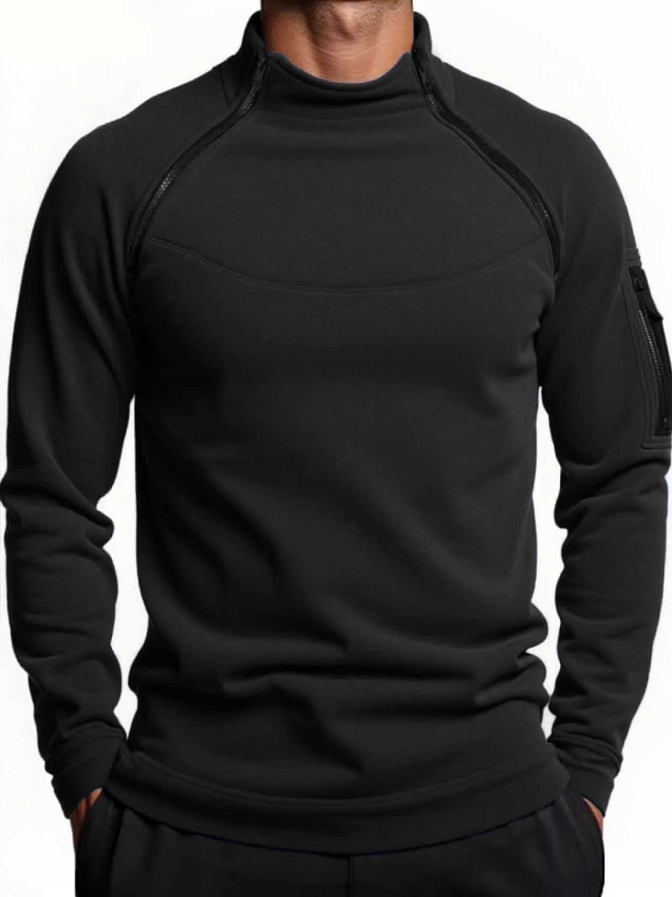 Mens Warm Polar Fleece Hoodies Spring Autumn Winter Tactical Long Sleeve Pullover Fashion Zipper Design Sweatshirt Streetwear W251020