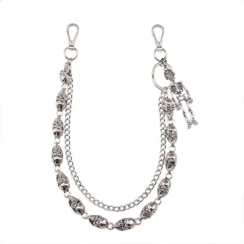 Hip Hop Style Personality Unisex Cool Waist Chain Dark Skull Jeans Chain Sweet Cool Spicy Girl Clothing Accessories