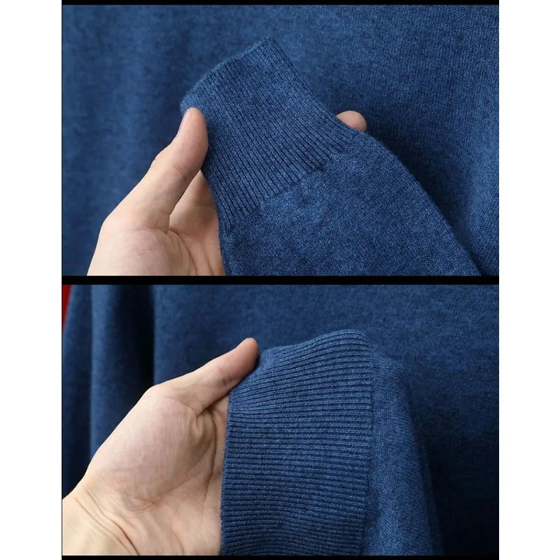 Mens Long Sleeve Knit Pullover Sweater Autumn Winter Soft Thermal Warm Classic Lightweight Black Light Gray 251015