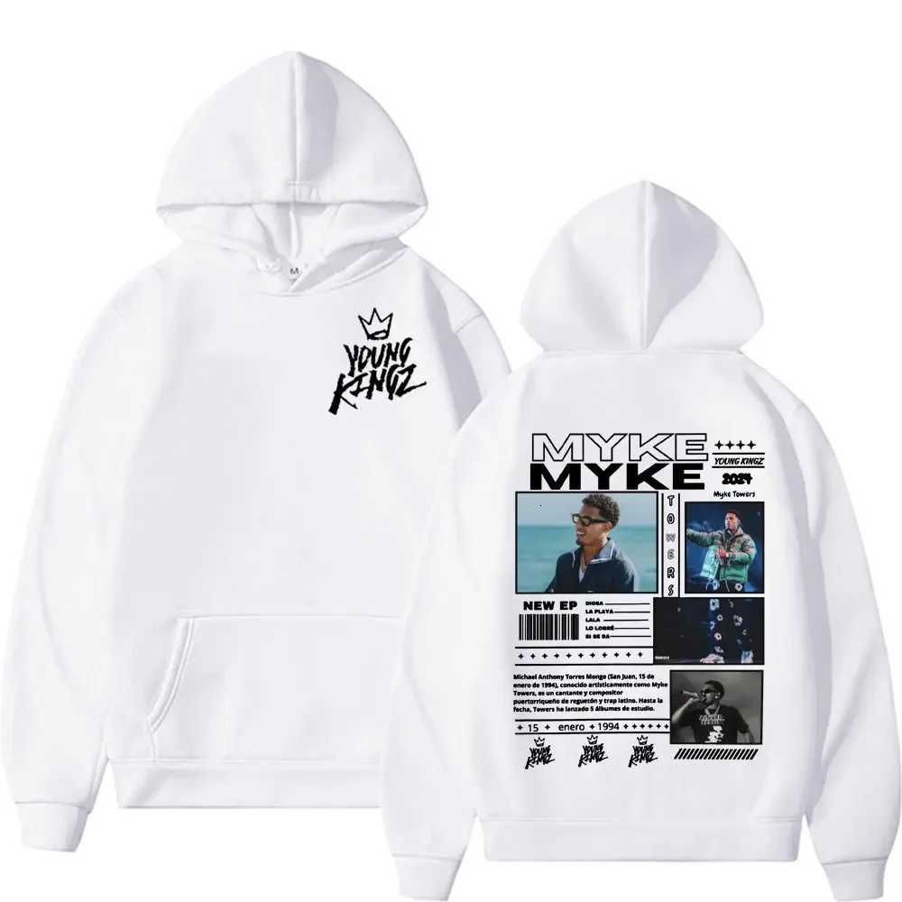 Rapper Myke Towers Men Plus Size Hoodie Hip Hop Rock Street Outdoor Casual Pop Long Sleeve Y2K Warm Fall Sweatshirt Clothing W251020
