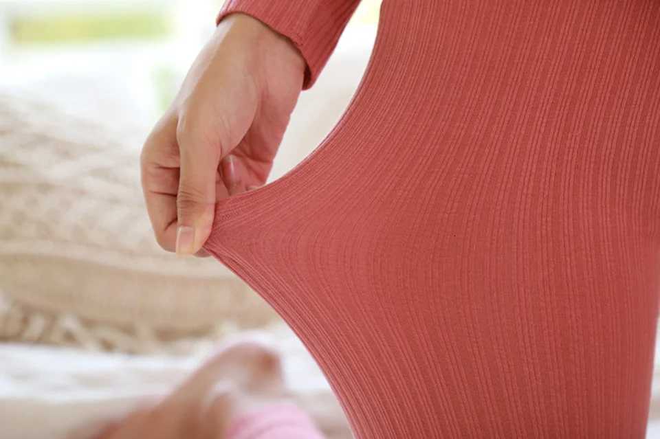 Autumn Winter Women Clothes Elastic Long Johns Thermal Clothing Warm Lingerie LongSleeved Trousers 2 Pieces Solid ColorT251020