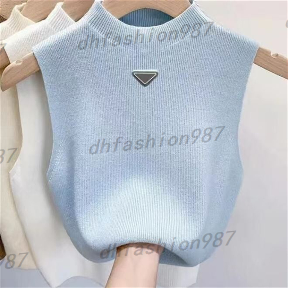 Designer womens vest t-shirt sweater Women vests Sweaters spring fall loose Letter round neck pullover knit waistcoats sleeveless vest top waistcoat jumper