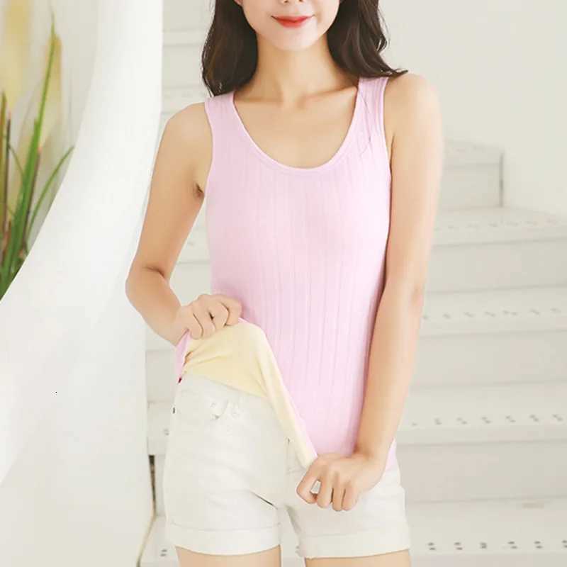 Thermal Shirt Women Sleeveless Elastic Velvet Vest Women Thermal Top Sling Warm Underwear Women Soft thermo shirt women SexyT251020