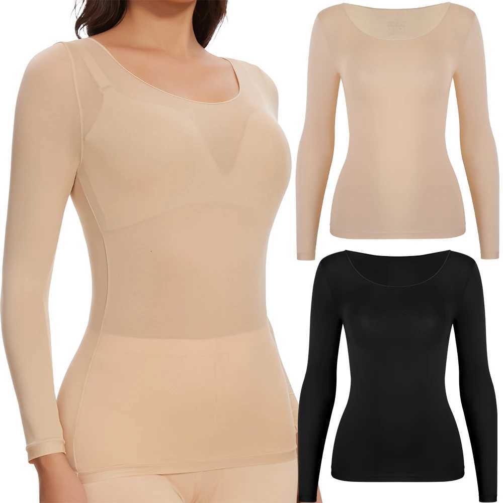 Long Sleeve Tops Womens Round Neck Slimming Shapewear Body Shaping Underwear Skinfitting Elasticity Autumn winter Base LayerT251020