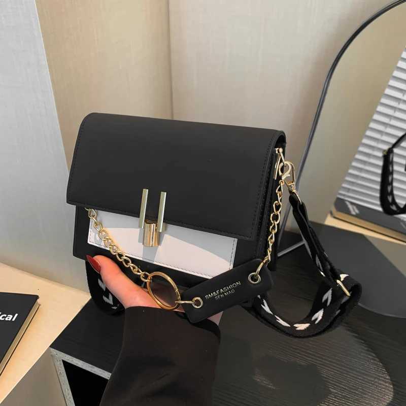 2024 spring new color contrast fashion PU shoulder bag suitable for business commute shopping party friendsT251020