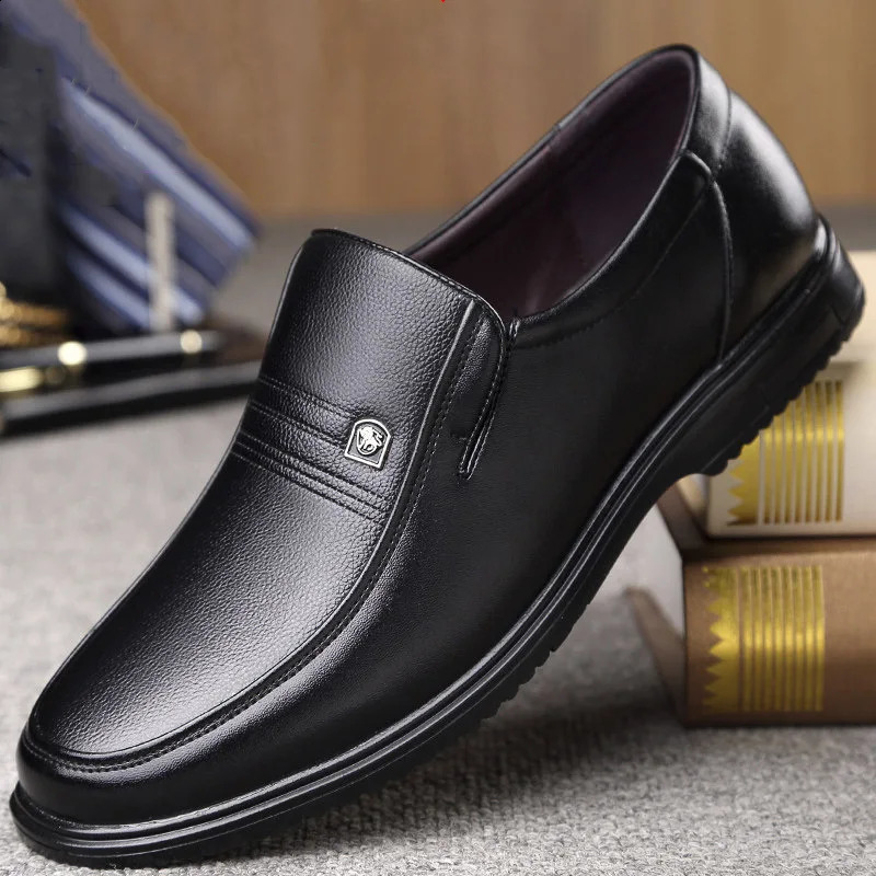 Leather Men Formal Shoes Mens Loafers Dress Moccasins Breathable Slip on Black Driving Shoes Plus Size 3846 251013