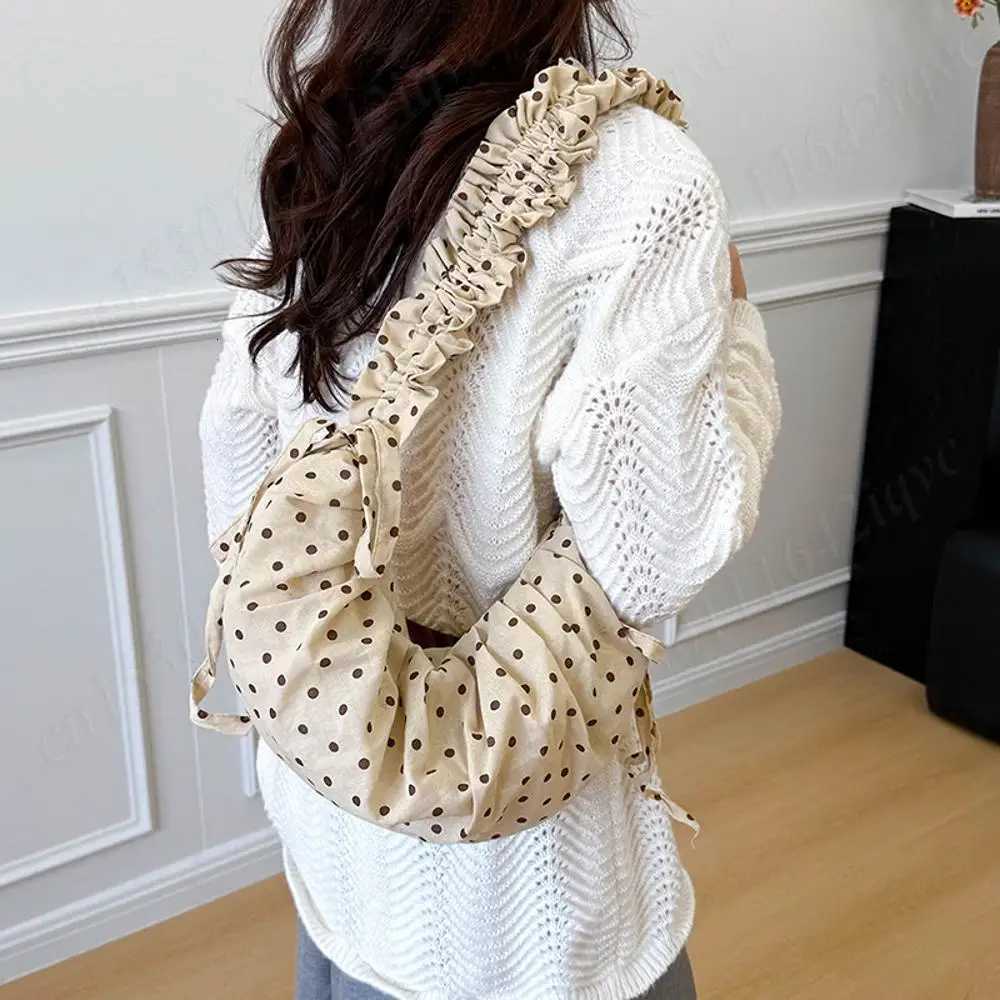Polka Dot Tote Handbag Dumpling Bag Outdoor Travel Large Capacity Shoulder Crossbody Bags Chic Crescent Bag Daily Underarm PouchT251020