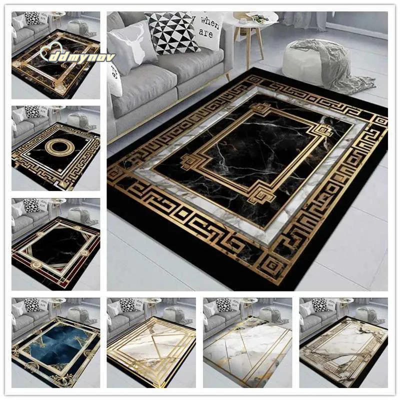 Living Room Carpet Black Area Rug: Soft, Non-Slip Floor Mat for Bedroom, Kitchen, Coffee Table - Washable and Durable ddmynov ddmynov