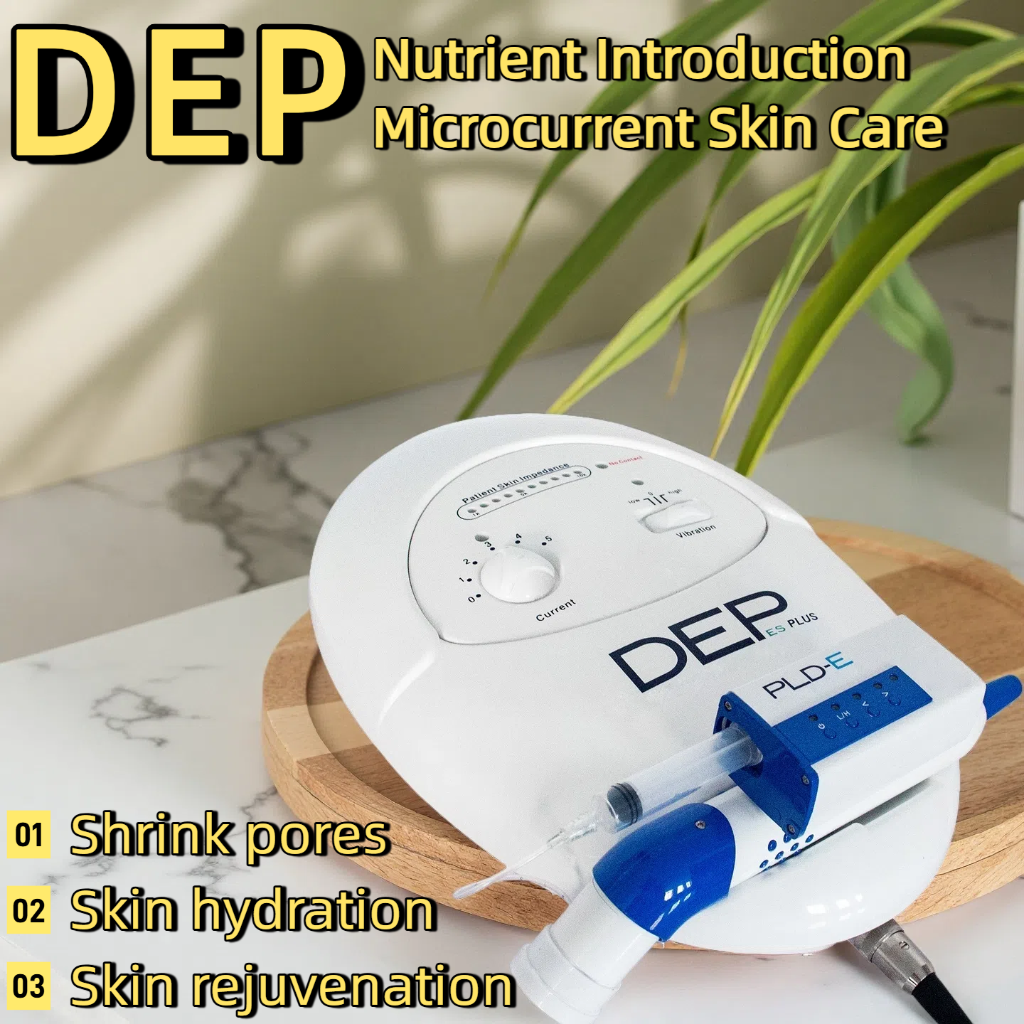 Portable DEP Non-Invasive Beauty Device - Microcurrent Facial Massager for Daily Skin Firming & Collagen Boost