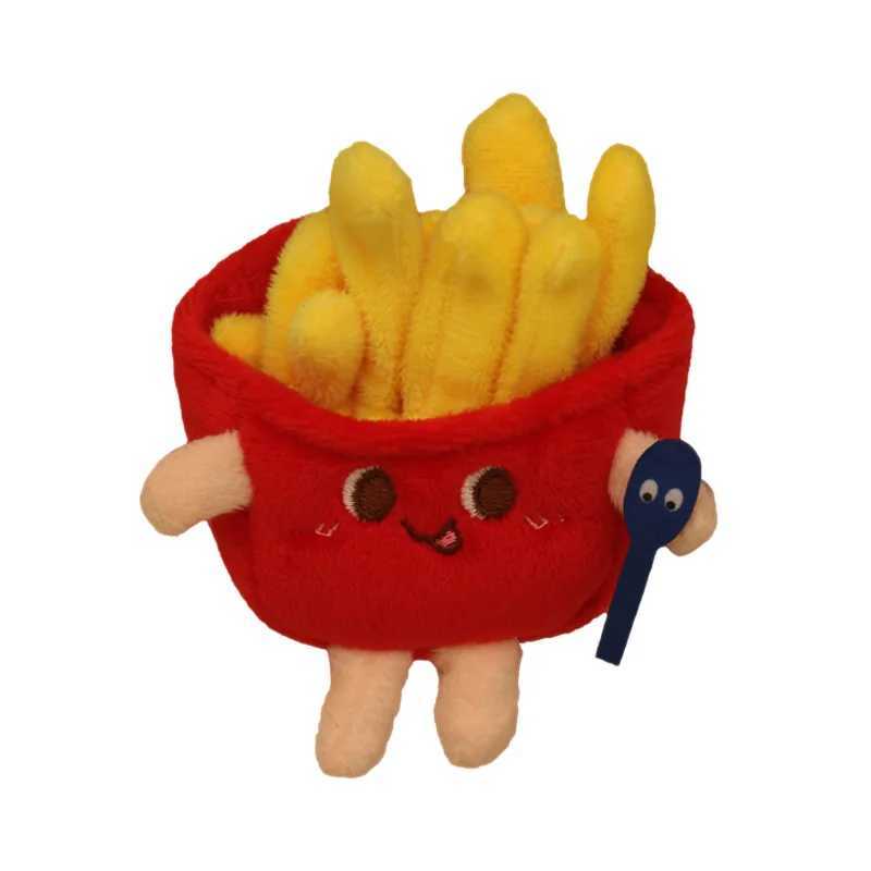 French Fries Burger Plush Keychain Couple Hanging Decor Cute Food Shape Bag Charm For Girls Car Keys Backpack Accessories J251120