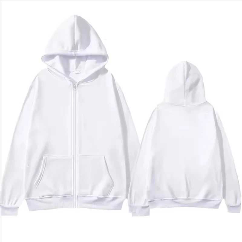Men Women Casual Fashion Zipper Hoodie Autumn Winter Hip Hop Streetwear Solid Color Long Sleeve Fleece Zipup Sweatshirts W251020