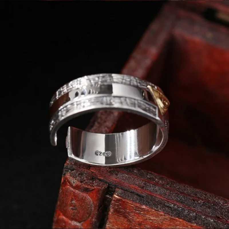 Buyee 925 Sterling Silver Female Ring Finger Golden Eye Open Ring for Men Women Fashion Party Gift Fine Jewelry Circle J251020