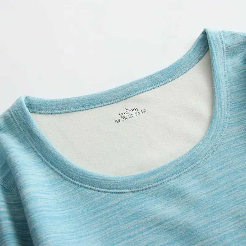 Winter Soft and Warm Womens Cashmere Doublesided Woolen Fast Warm Round Neck Long Johns Underwear SetT251020