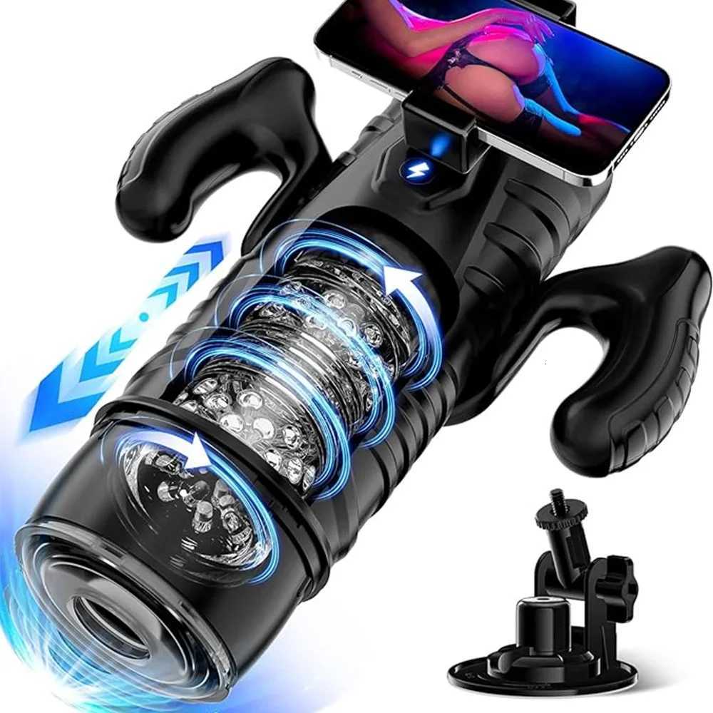 Automatic Telesic Male Masturbator 7 Thrusting Rotating Modes Pocket Pussy Blowjob Sex Mane Penis Pump Piston Mastubator W251020