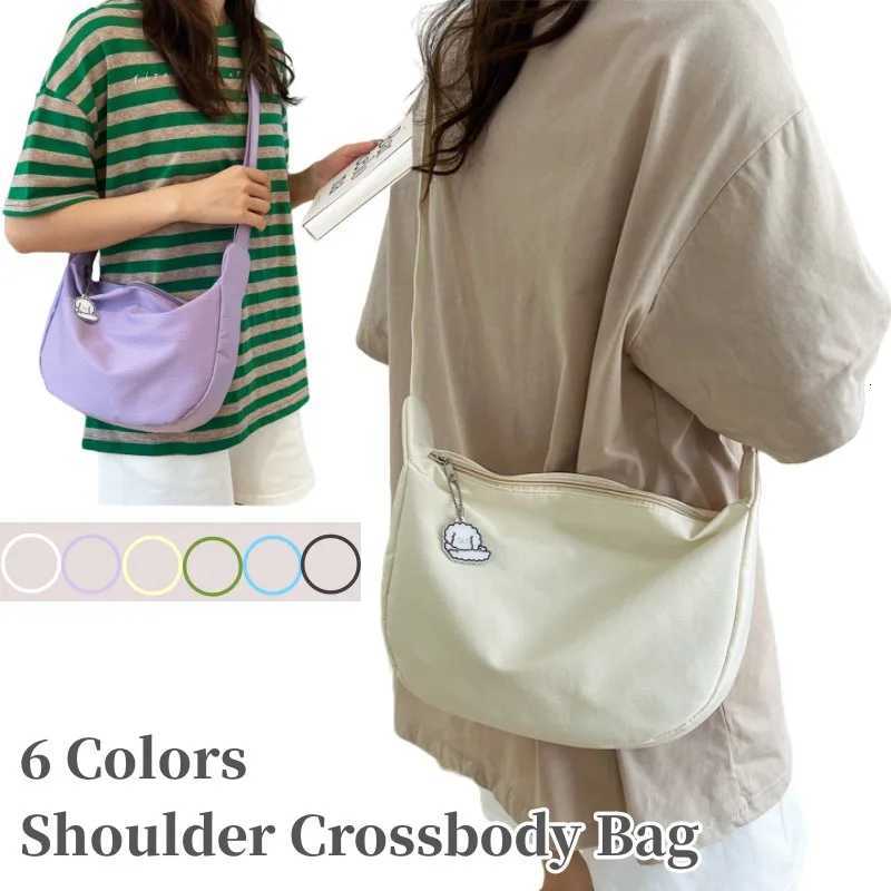 New Women Shoulder Bags Solid Allmatch Simple Fashion Canvas Tote Bag Handbags Large Capacity Colorful Crossbody Bags for WomenT251020