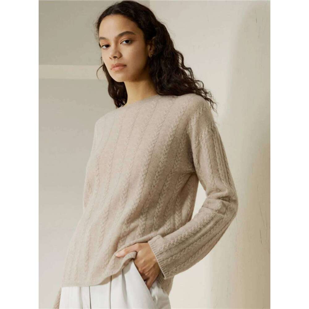 New Cashmere In Autumn Winter With Round Neck, Soft Waxy And Loose Twisted Wool Sweater 251020 251020