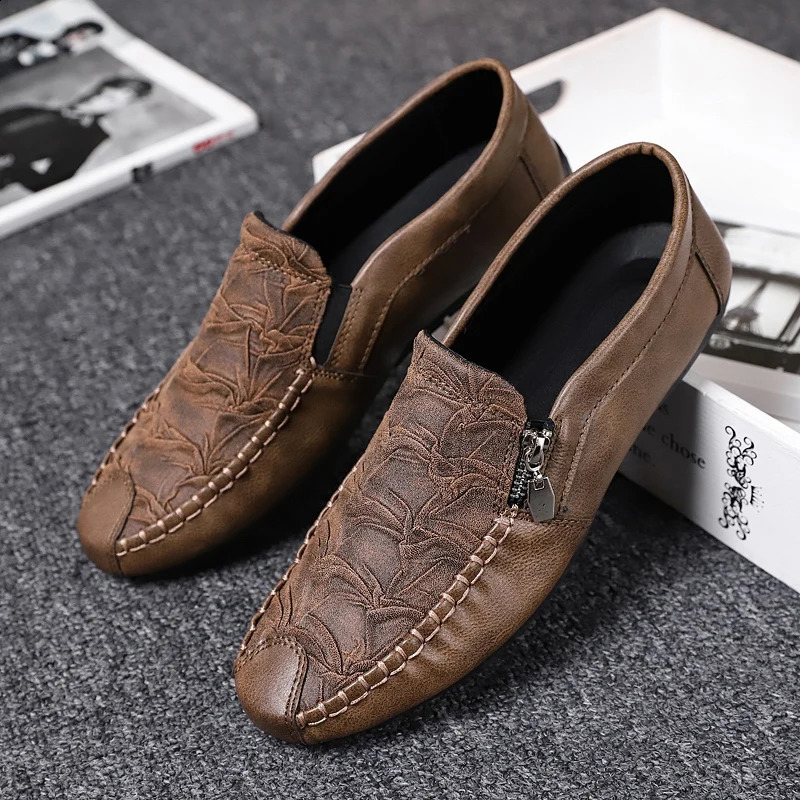 Autumn Mens Beans Shoes Fashion Trend Classic Breathable LowTop Leggings Business Loafers Mens Casual Mens Shoes 251013