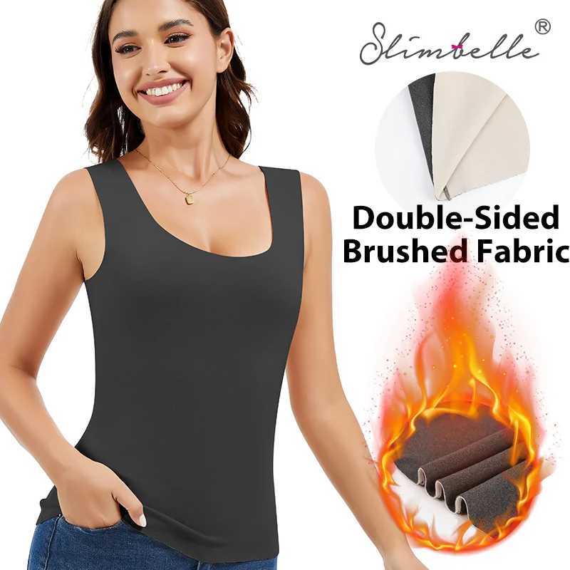 Slimbelle Womens Thermal Top Sleeveless Underwear Outer Wear Doubleside Brush Keep Warm Soft Vest Heating Inner BottomingT251020