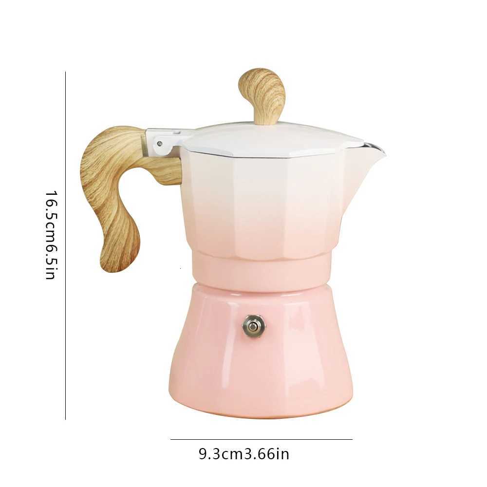 3cup gradient color mocha pot concend extraction coffee pot essential for he outdoor camping and off use Y251020