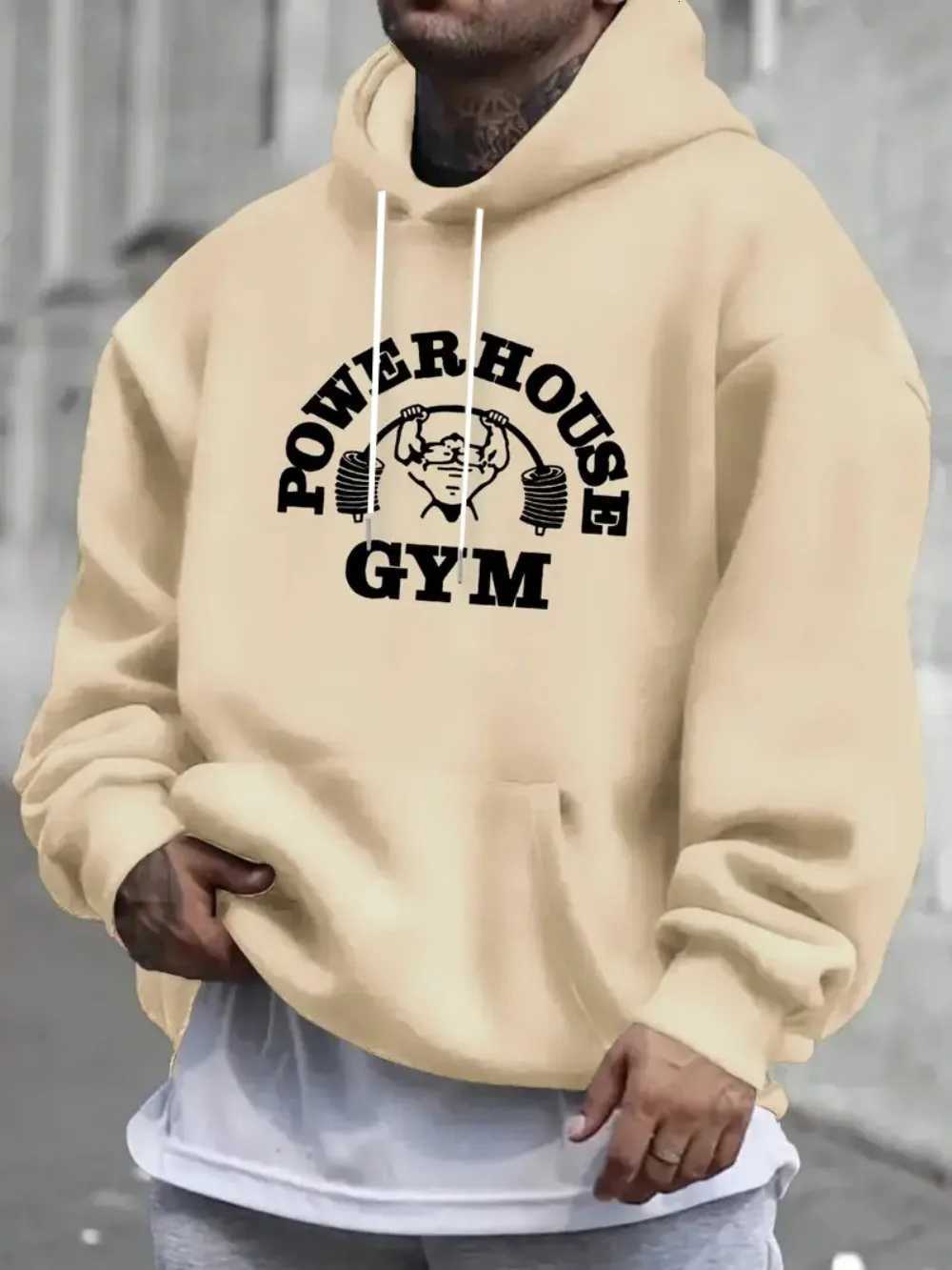 Hot selling new mens autumn gym muscle training letter print comfortable and soft hooded sweatshirt outdoor sports top W251020