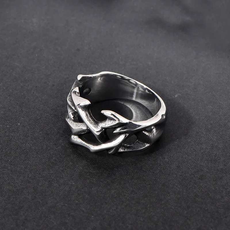 Fashion Simple Hollow Crown Of Thorns Ring Popular Stainless Steel Charm Rings for Men Women Punk Rock Jewelry Gift J251020