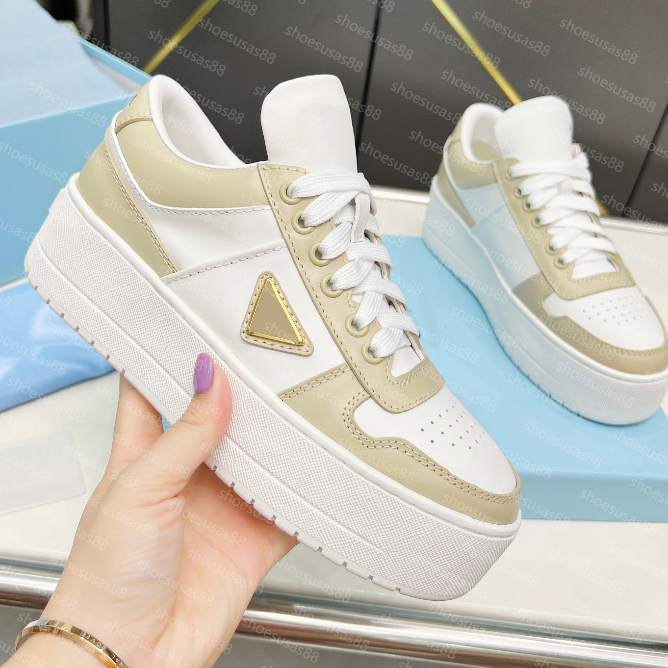 Designer Trainers Downtown Bold Nappa Leather Suede Sneakers Women Casual Shoes Sneaker Calfskin Top-Quality Mesh Sneakers Shoe