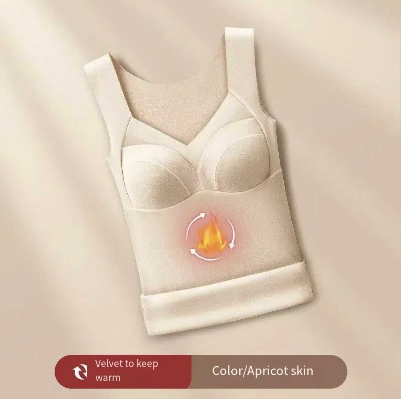 Women Autumn Winter Thermal Underwear Warm Top German Velvet Vest Inner Wear Fixed Integrated Chest Pad Lady Undershirt IntimateT251020