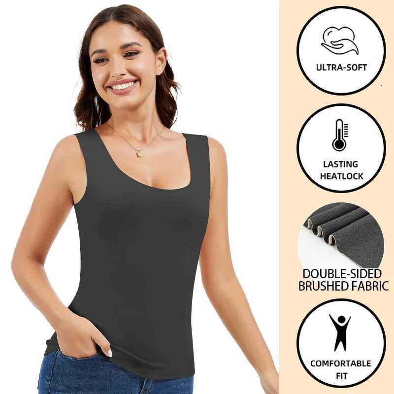 Slimbelle Womens Thermal Top Sleeveless Underwear Outer Wear Doubleside Brush Keep Warm Soft Vest Heating Inner BottomingT251020