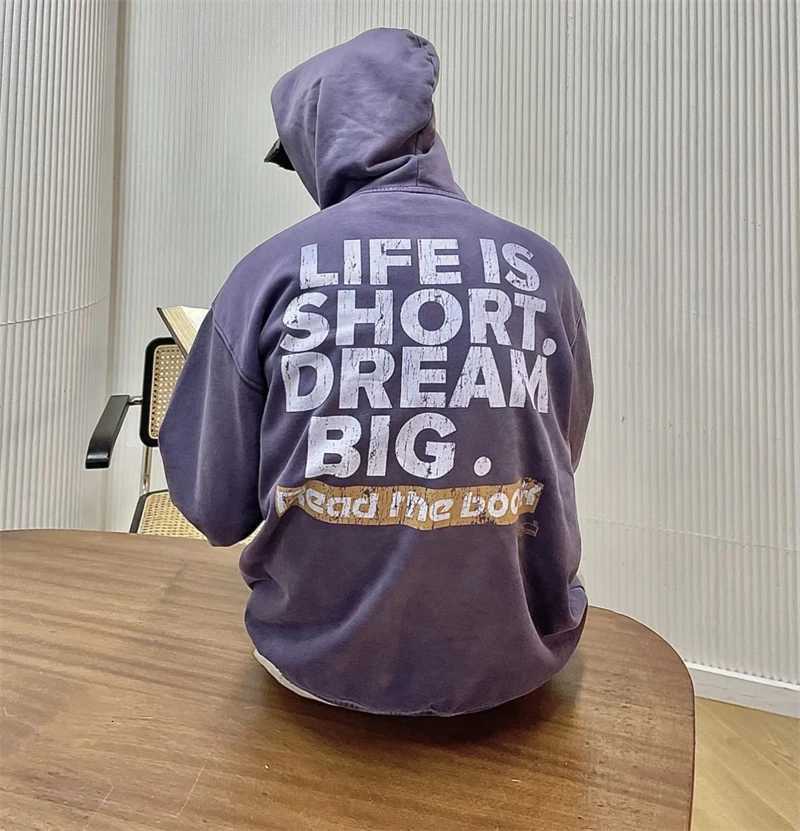 New False Highquality Cracked Letter Printed Hoodie High Street Casual Loose Cotton Oversized Street Rock Hiphop Pop Vintage W251020